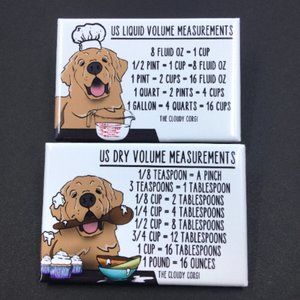 Golden Retriever Dog Kitchen Measurement Chart Set